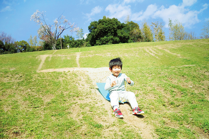海南市わんぱく公園 芝の滑り台