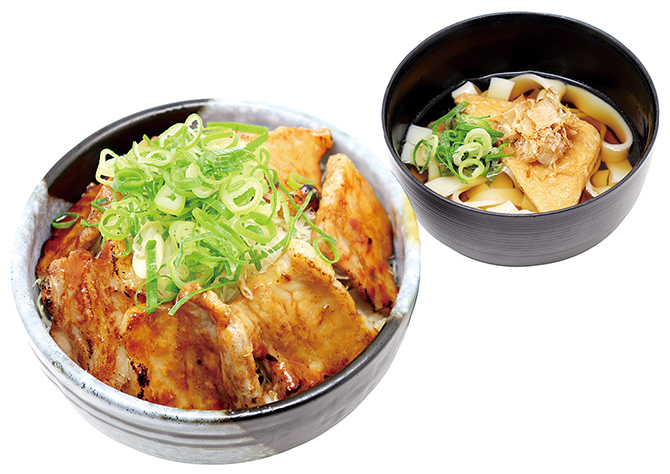 豚バラ焼肉丼とミニきしめん