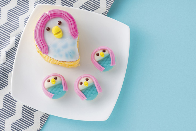 アマビエ和生菓子、桃カステラ