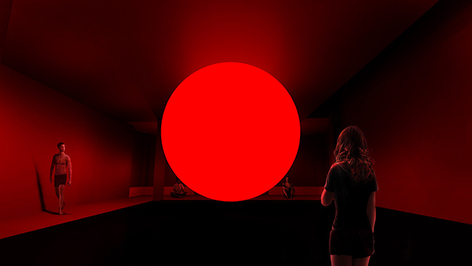 空中浮揚／Levitation teamLab, 2021, Digital Installation, Sound: Hideaki Takahashi