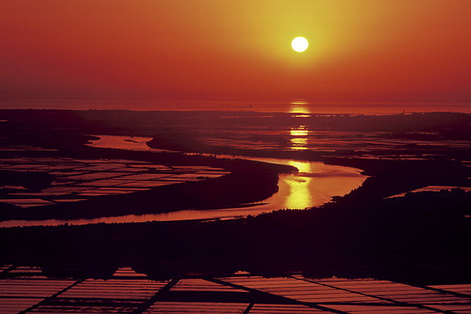 眺海の森 夕日