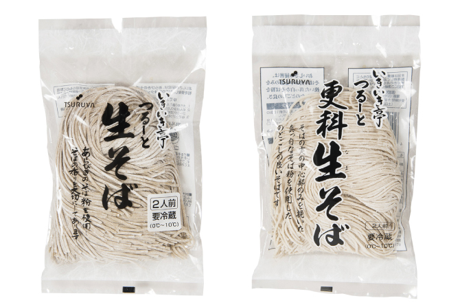 「つるーと生そば」、「つるーと更科生そば」