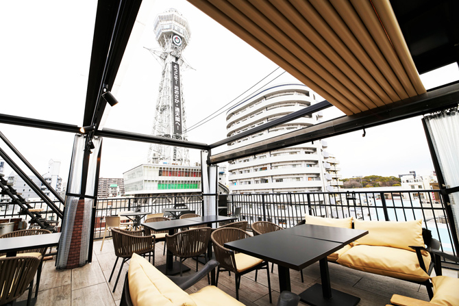 大阪通天閣の屋上貸切BBQテラス チルアウト
